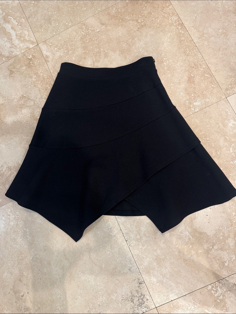 Anthropologie Black Asymmetrical Layered Skirt